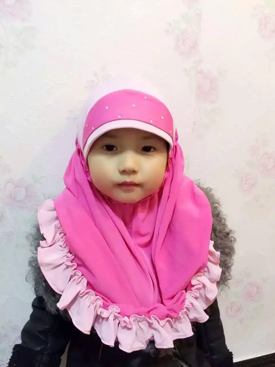 

Fashion Islam children's scarf cap high quality Turkish muslim inner hijab for kids flower headwear girl's caps 7 colors