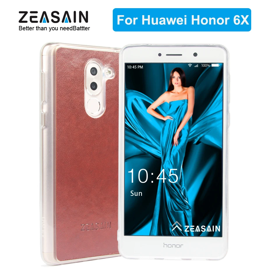 

Original ZEASAIN Fashion Soft PU Leather Cover Case for Huawei Honor 6X Honor6x Pro Prime Slim Crystal TPU Back Shell Coque Capa