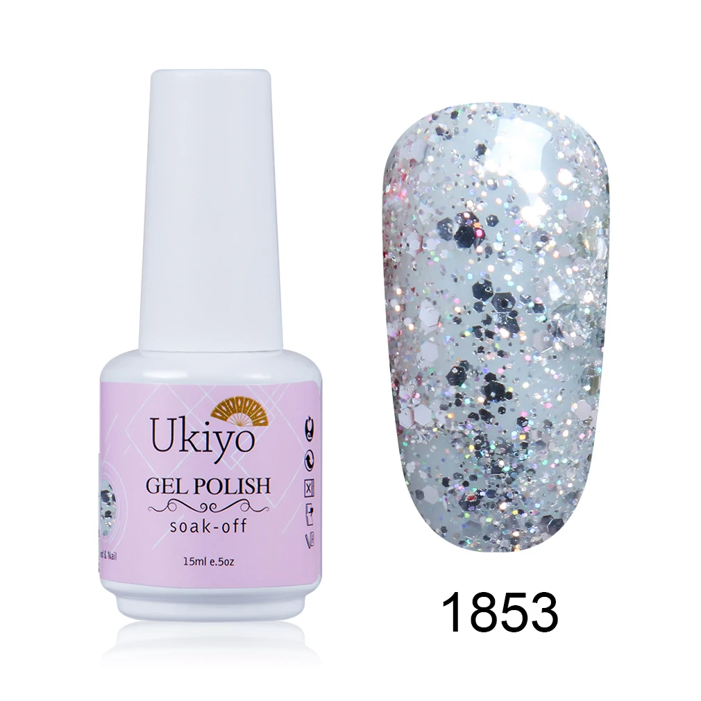 Ukiyo 15 мл гель лак Vernis полуперманентный УФ-гель для ногтей эмаль гель для ногтей геллак замачиваемый блеск лак для ногтей - Цвет: 1853