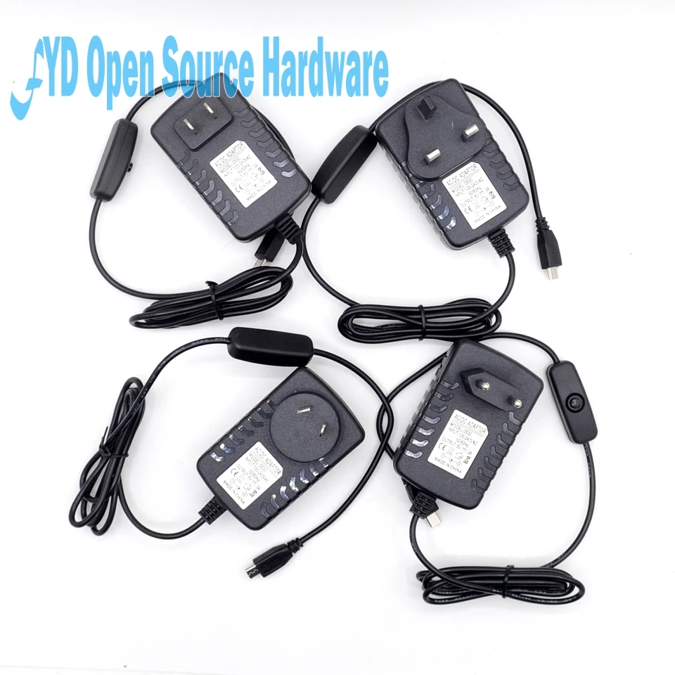 1pcs EU/AU/US/UK 5v 3a Micro Usb Ac/dc Power Adapter EU Plug Charger Supply 5V 3A For Raspberry Pi