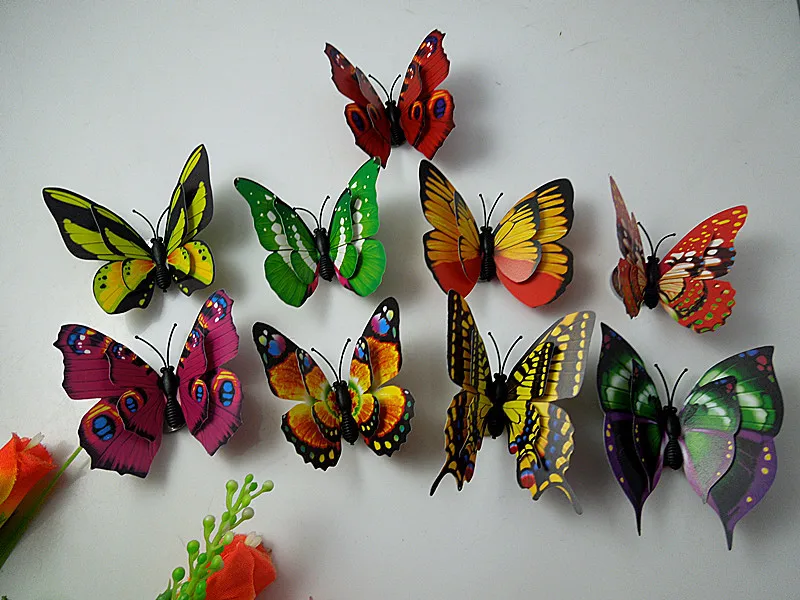 100 high simulation of 3D double butterfly butterfly fridge 7cm