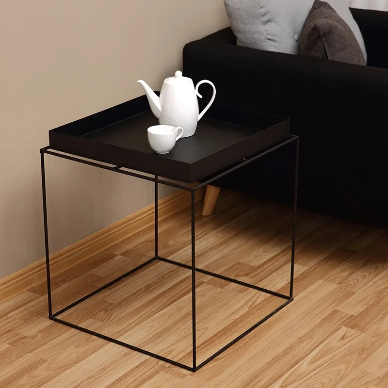 Современный дизайн, металлический стальной поднос, стол, современный Лофт, чайный столик, Объединенный чайный журнальный столик, минимализм, дизайн, приставной столик