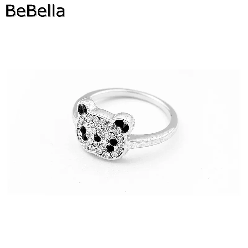 BeBella panda кольцо на палец Сделано с чешскими кристаллами для девочек Дети Женщины