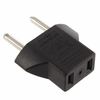 

AHWVSE Universal EU adapter plug US 2 Flat Pin To EU 2 Round pin plug socket CCTV DVR CAMERA Travel Power Charger Converter