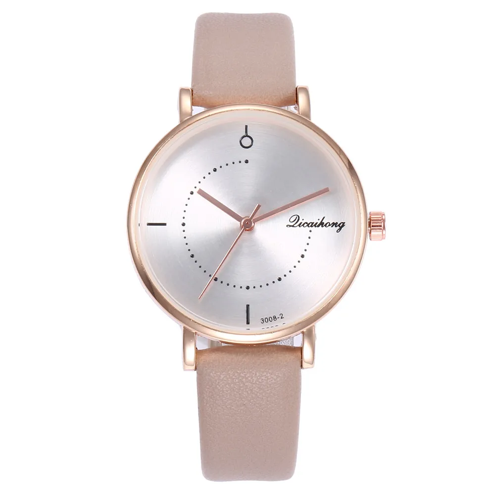 2PCS Couples Fashion Leather  and Analog Quartz Round Wrist Watches