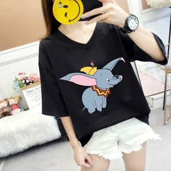 Plus Size 3XL Fashion Dumbo Cartoon T shirt Cute Women Short sleeve Elephant Casual Tee Top Female Red T-Shirts Woman Clothing Plus Size 3XL Fashion Dumbo Cartoon T shirt Cute Women Short sleeve Elephant Casual Tee Top Female Red T-Shirts Woman Clothing