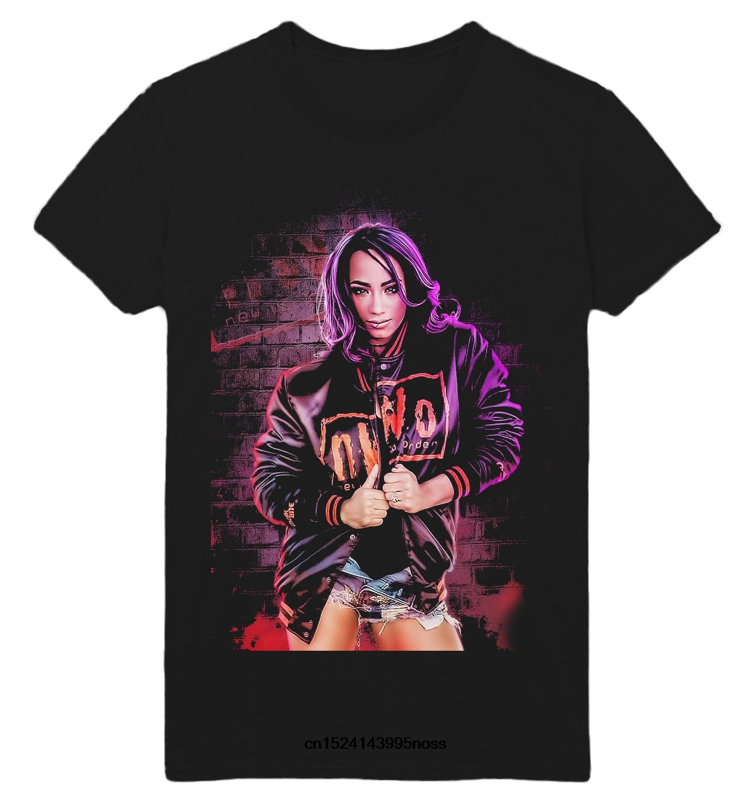 

Funny Men t shirt white t-shirt tshirts Black tee Sasha Banks Nwo Brick High Quality Print Wrestling Black T Shirt