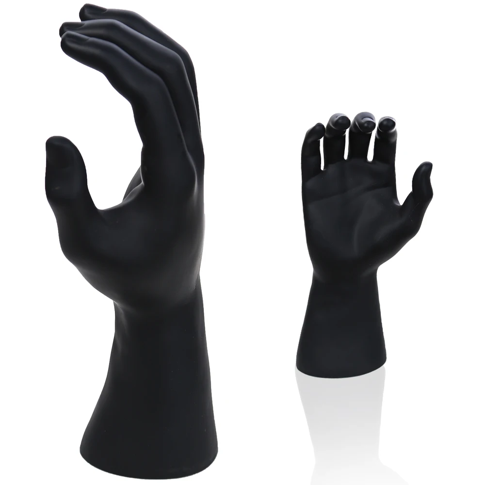 MN-HandsM-WF BLACK RIGHT Male Mannequin Hand Jewelry Display BLACK ONLY 