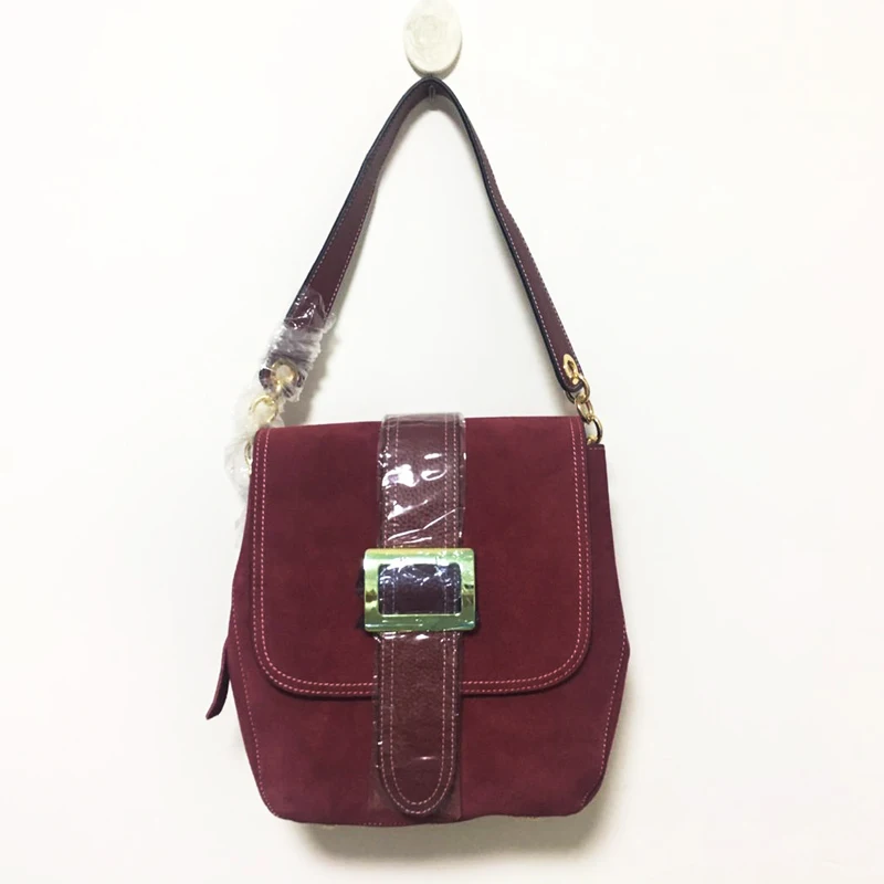 2017 Autumn Winter Brand Designer Saddle Bag for Women Shoulder Bag Genuine Leather Ladies Crossbody Bag Suede Cover Bag Small (1)