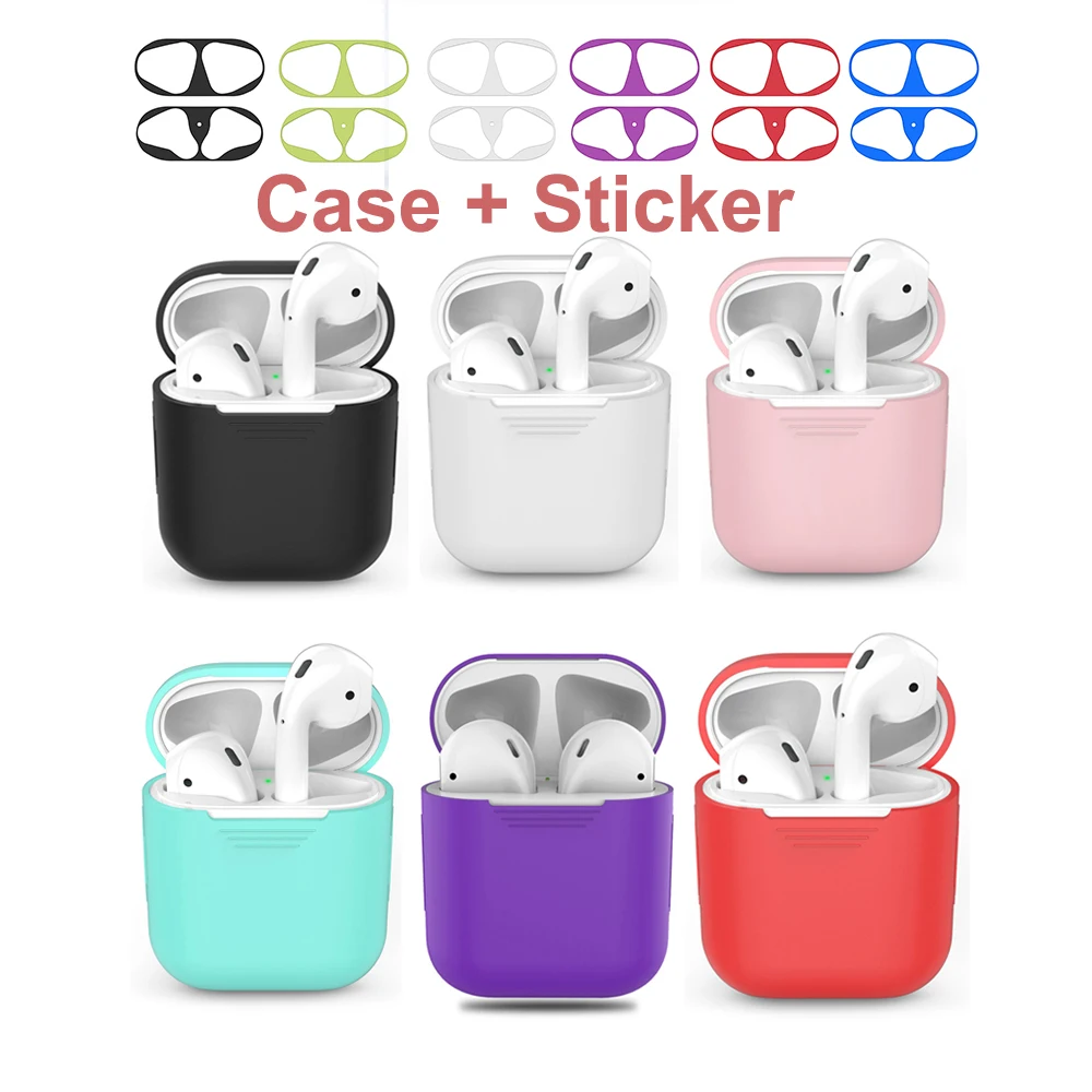 

Metal Dust Guard Sticker For Apple AirPods Case Cover Dust-proof Protective Sticker & Color Case Accessories For Air Pods