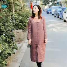 LinenAll clothing women’s trench original design winter long trench long-sleeve loose thickening outerwear coats female suo