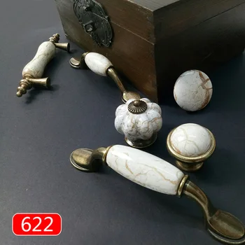 Antique Furniture Ceramic Knobs and Handles Marble Cabinet PUlls for Kitchen Cupboards Cabinet Door knobs Drawer Pulls