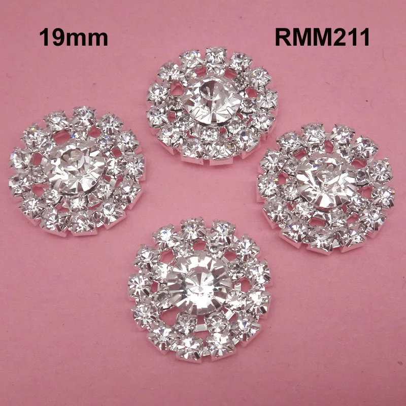 19MM Round Sparkly Crystal Rhinestone Gold & Silver Metal rhinestone