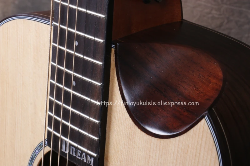 (With video) High End 38 Inch guitar With Solid Spruce top /Rosewood Body,Half cutaway Body,JD-M318SC