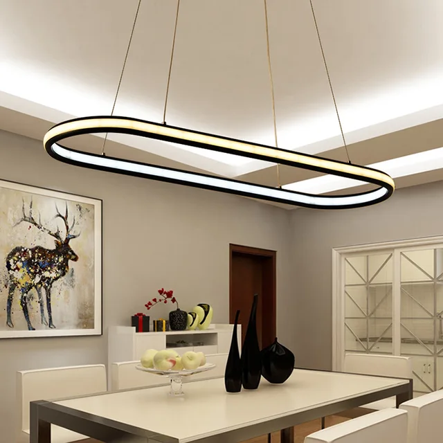 Nordic Modern Office Lighting Led Hanging Line Lamps New Pendant Nordic Modern Office Lighting Led Hanging Line Lamps New Pendant Light Oval Ring For Dining