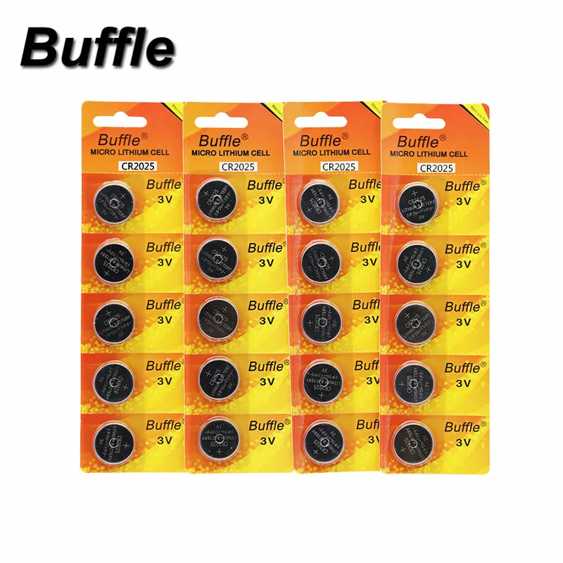 Buffle 20Pcs*4packs CR2025 2025 DL2025 3V Lithium Battery Button Cell Batteries3v lithium