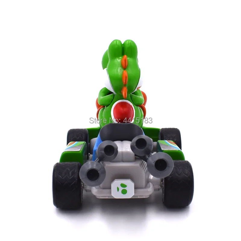 13 см аниме Super Mario Bros Kart вытяжной автомобиль Yoshi ПВХ фигурка кукла Коллекционная модель игрушки Рождественский подарок для детей