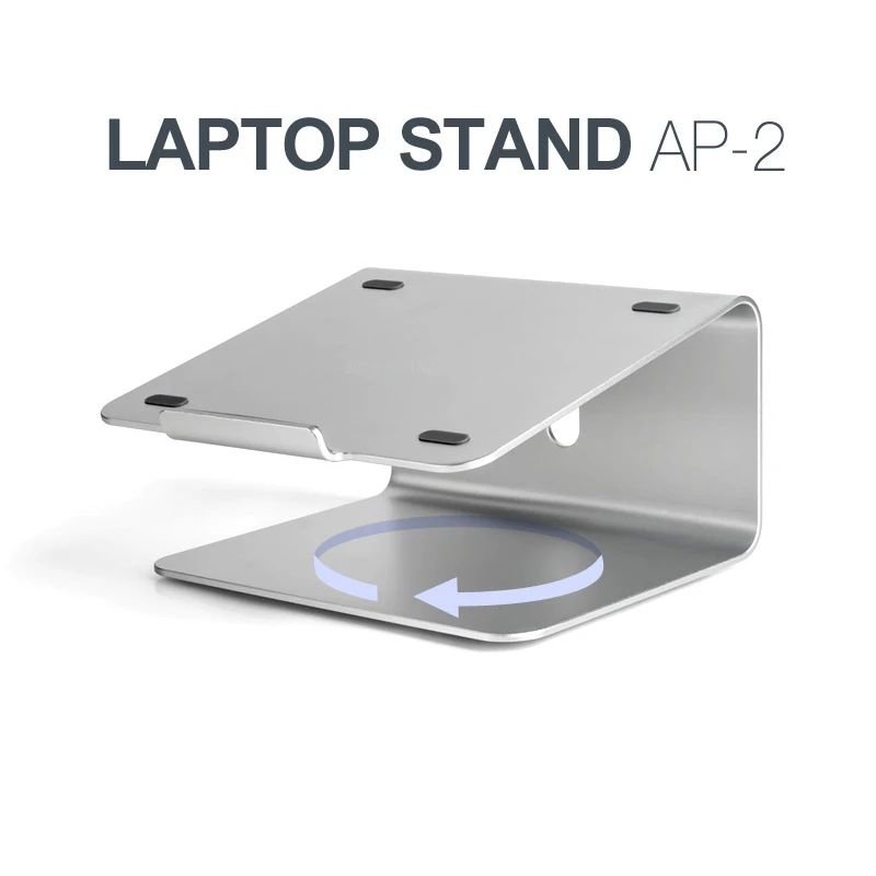 Hyvarwey AP-2, алюминиевый сплав, вращение на 360 градусов, регулируемая подставка для ноутбука, угол 15 градусов, для дома/офиса, 11-17 дюймов, ноутбук