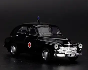 

Candice guo! cool 1:43 mini classic Warsaw bubble car M20 ambulance alloy model car toy birthday Christmas gift black 1pc