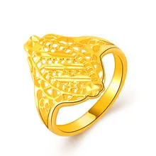 Роскошные кольца для мужчин 24 K позолоченный Широкий полый хип-хоп нежный женский талисманы пара палец бижутерия для декорирования