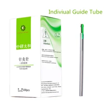 Agulhas de acupuntura chinesa taihe, 100 unidades, estéril com tubo de guia indivoal, terapia de acupuntura