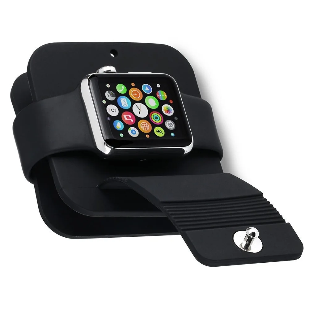 

Silicone Charging Wallet Case Portable Wallet Storage Charger Box Stand Cradle Holder for Apple Watch Series1 2 3/42/38MM