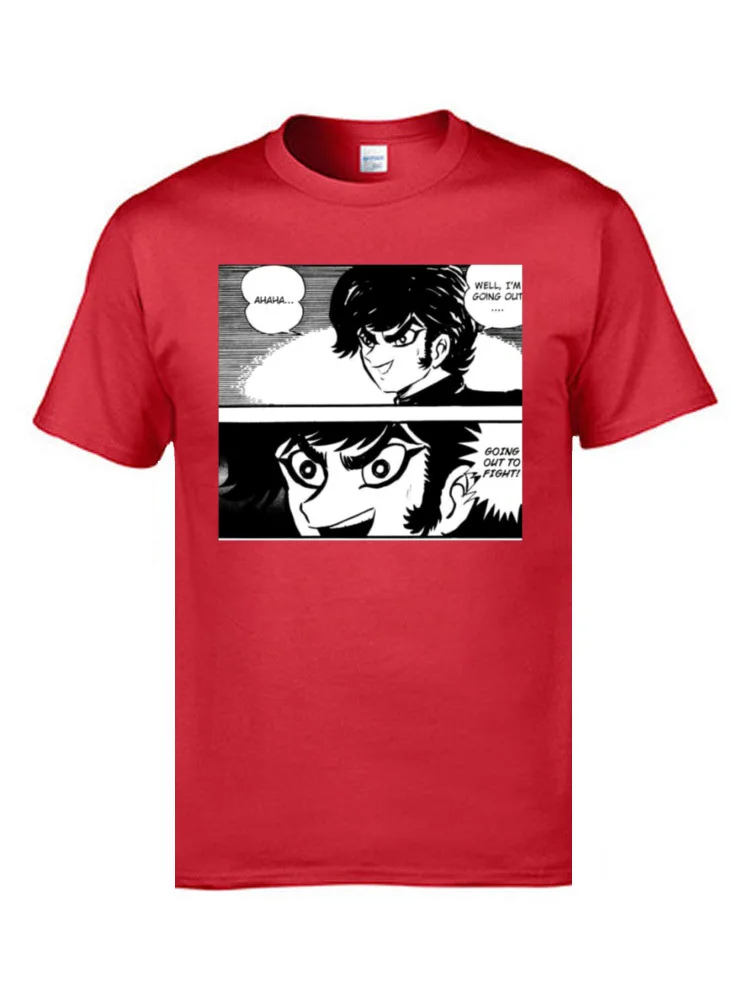 Europe Slim Fit Young T Shirts Coupons Autumn Short Sleeve Crewneck 100% Cotton Tops & Tees Camisa Tops & Tees Devilman Going Out To Fight  13530 red