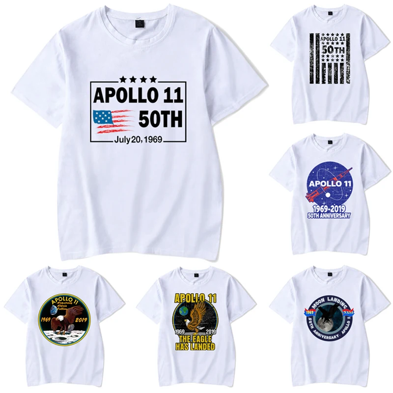 

Apollo 11 50th Anniversary Moon Lunar Landing T-shirt Mens Summer Short Sleeve Round Neck Tops Fashion T-shirt
