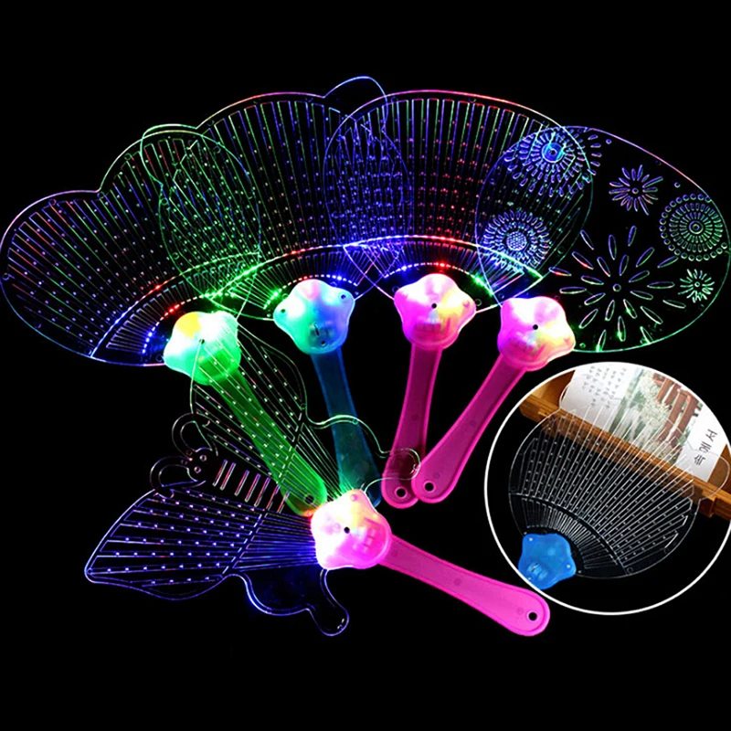 1pc Luminous Kids Birthday Rave Led Fan Lighting Up Toys for Children Games Flashing Gifts Glowing In The Dark Party Props | Дом и сад