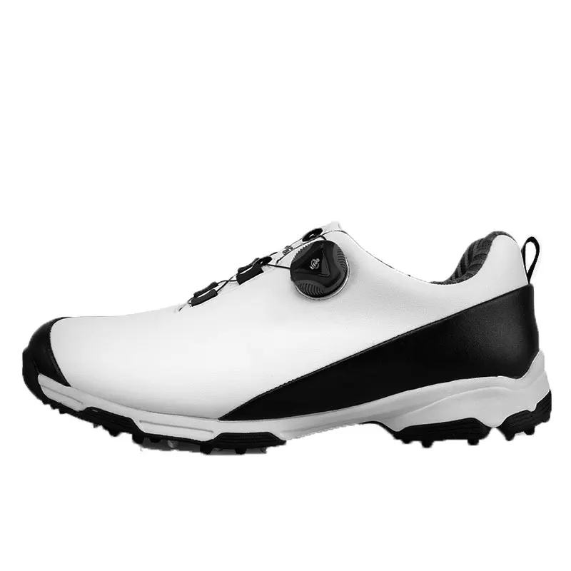 Обувь для гольфа, мужские кожаные спортивные кроссовки для гольфа, водонепроницаемая Нескользящая Осенняя обувь, шипы для ногтей, пряжка, обувь AA51032