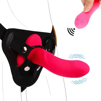10 Speed Vibrating Strap On Harness Dildo Vibrator Panties for Woman Lesbian Sex Bondage Dildo Penis Sex Belt Adult Sex Vibrator 1
