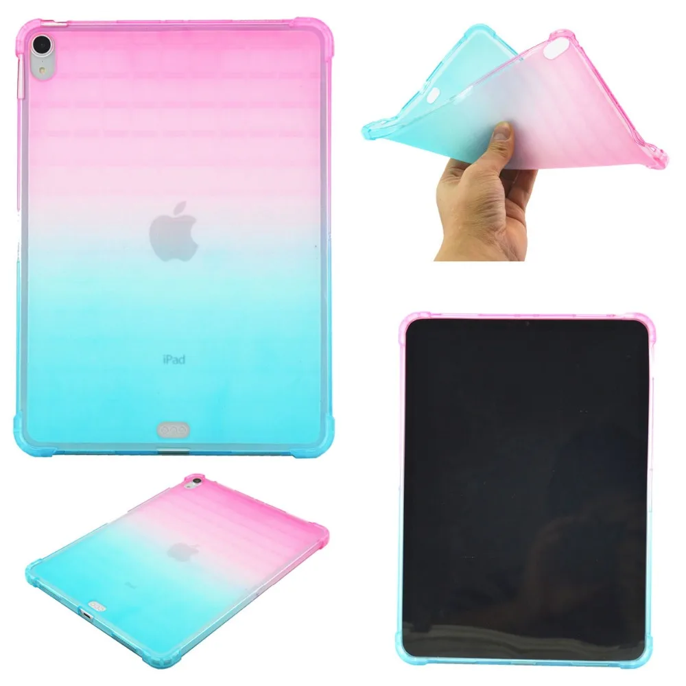 

New Shockproof Case for iPad Pro 11 Tablet Gradient Transparent Soft TPU Back Cover Slim Clear Shell Skin for iPad Pro 11 Case