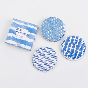 

45 pcs/pack Blue Impression Stickers DIY Decoration Stickers Scrapbooking DIY Diary Album Stickers Stationery
