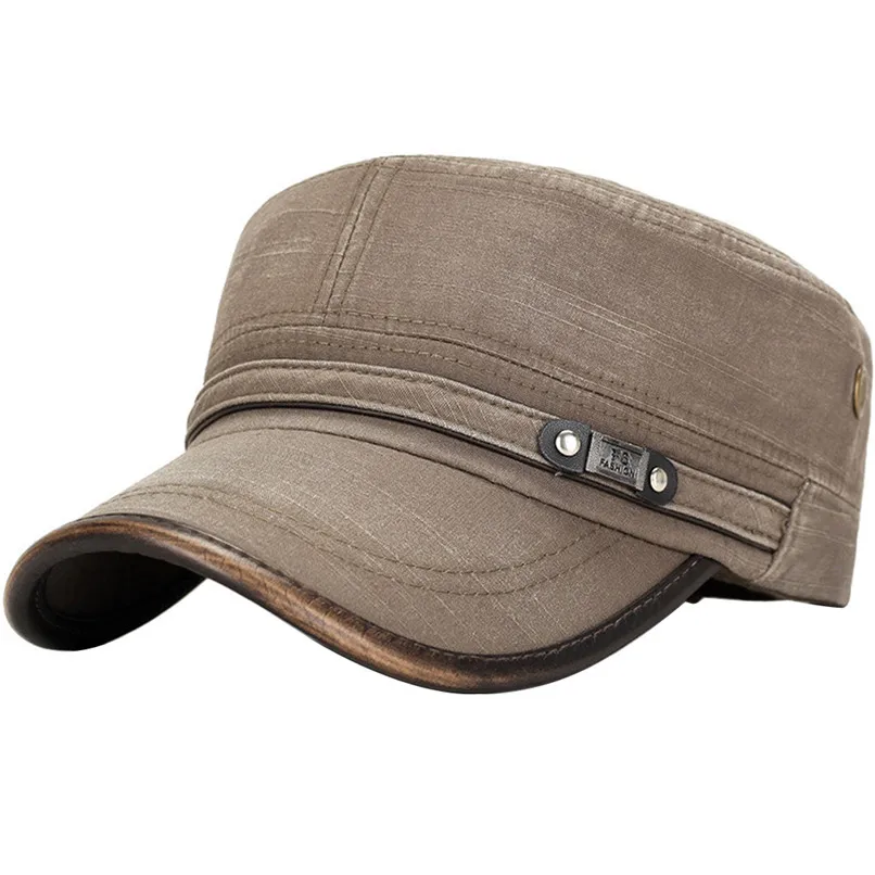 

Fishing Caps Mens Outdoor Cotton Sunshade Military Cap Adjustable Durable Flat Top Hat Outdoor cotton visor cap #2p02FN