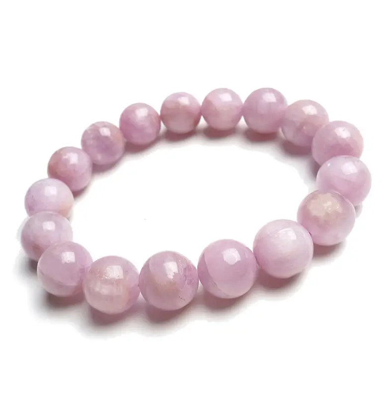 

Free shipping 435 12 mm Genuine Natural Purple Kunzite Crystal Bracelet Round Beads AAA