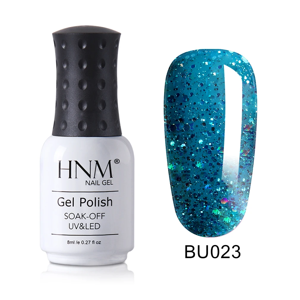 HNM 8 мл УФ-гель для ногтей синяя серия светодиодный светильник лак для ногтей отмачиваемый Полупостоянный рисунок геллак зимний стиль 36 цветов - Цвет: 023