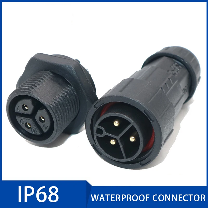 

Waterproof Cable Connector 2 3 4 5 6 7 8 9 pin IP68 20A 10.5mm Electrical Sealed Retardant Connector for Outdoor LED Light