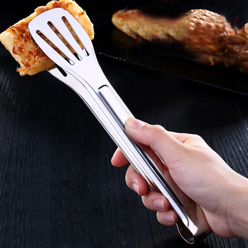 Stainless Steel Kitchen Tongs BBQ Clip Food Tongs Pizza Bread Dessert Server Steak Salad Buffet Serving Clip Kitchen Tools (6)