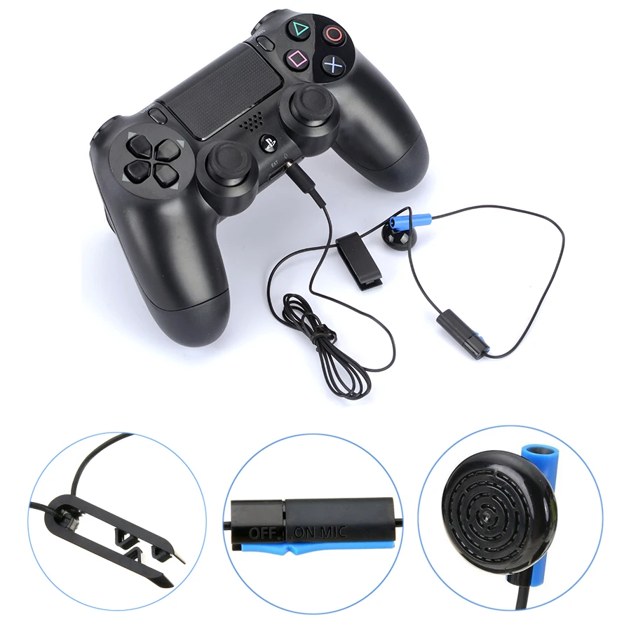 Black 1 2m Original Headset For Sony Playstation 4 Ps4 Gaming