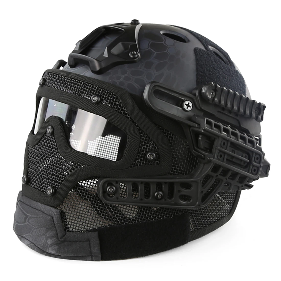 

Steel Wire Protective FAST Helmet Suit for Outdoor Activity - Black Python Grain