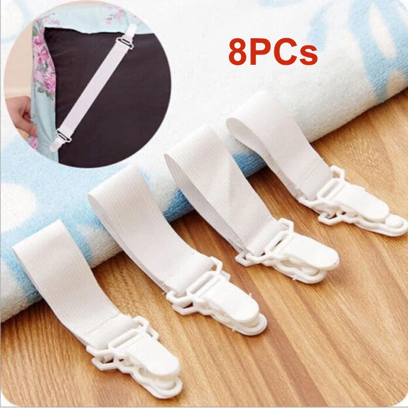 

Urijk 4/8 Pcs White Fasteners Elastic Mattress Cover Small Tools Blankets Bed Sheet Grippers Bedding Set Clip Holder Home Life