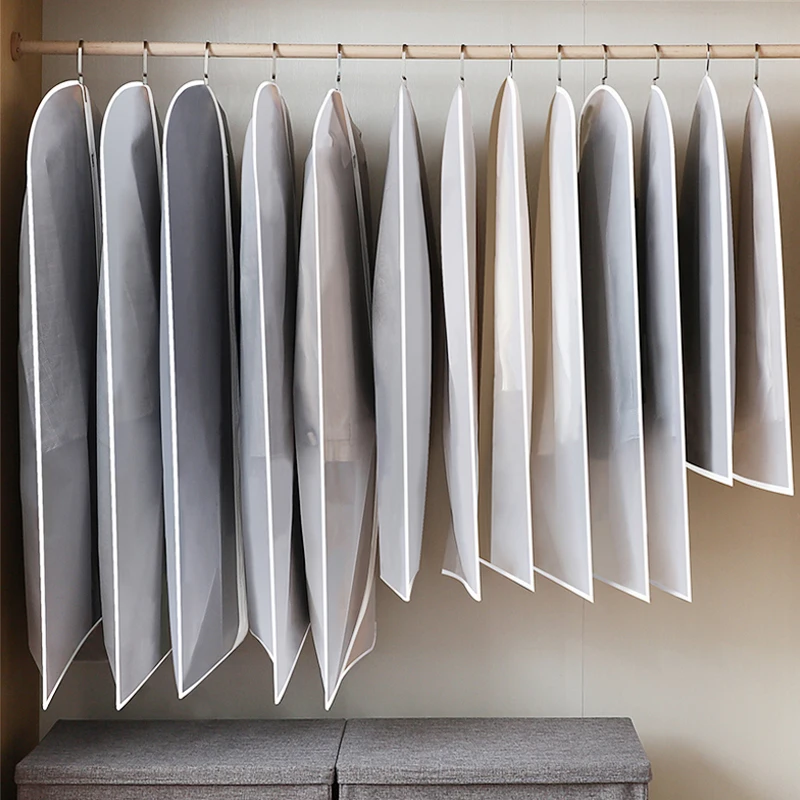 خزانة حقيبة التخزين الملابس غطاء غبار تنفس سحاب من الكلوريد متعدد الفينيل الغبار فستان بتصميم بدلة الملابس خزانة حقيبة التخزين الملابس غطاء غبار تنفس سحاب من الكلوريد متعدد الفينيل الغبار فستان بتصميم بدلة الملابس