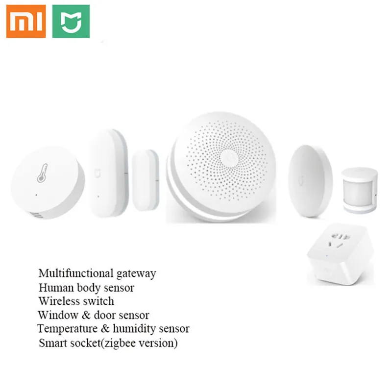  Original Xiaomi Smart 6 Home Kits Gateway Door Window Sensor Human Body Sensor Wireless Switch Humi