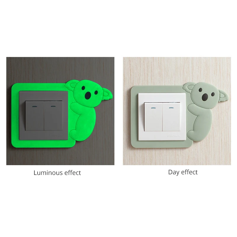 Luminous Switch Panel Stickers Silicone Animal Cartoon Night Light