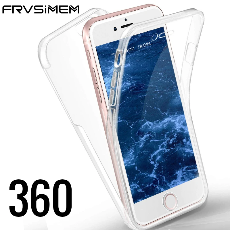 

360 Degree Silicone TPU + PC Case Full Body Case For iPhone XS Max XR X 6 6s 7 8 Plus 5 5s SE Coverage 7Plus 8Plus 6s Case Capa