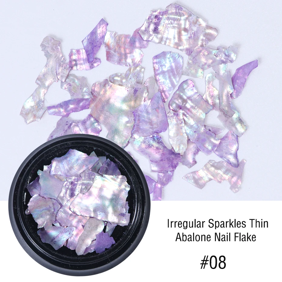1 Box 3D Nail Sequins Colorful Abalone Shell Marble Irregular Nail Art Broken Slice Glitter Flake DIY Manicure Holographic LA79108