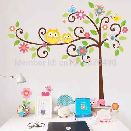 

Cute Owl Tree Wall Decal Kindergarten DIY Art Vinyl Wall Stickers Decor Mural