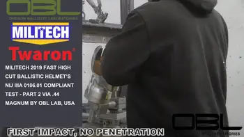 شراء اختبار الفيديو-MILITECH سريع خوذة الرسمية مختبر NIJ IIIA 0106.01 الامتثال اختبار. 44 ماغنوم اختبار الفيديو قدمها OBL