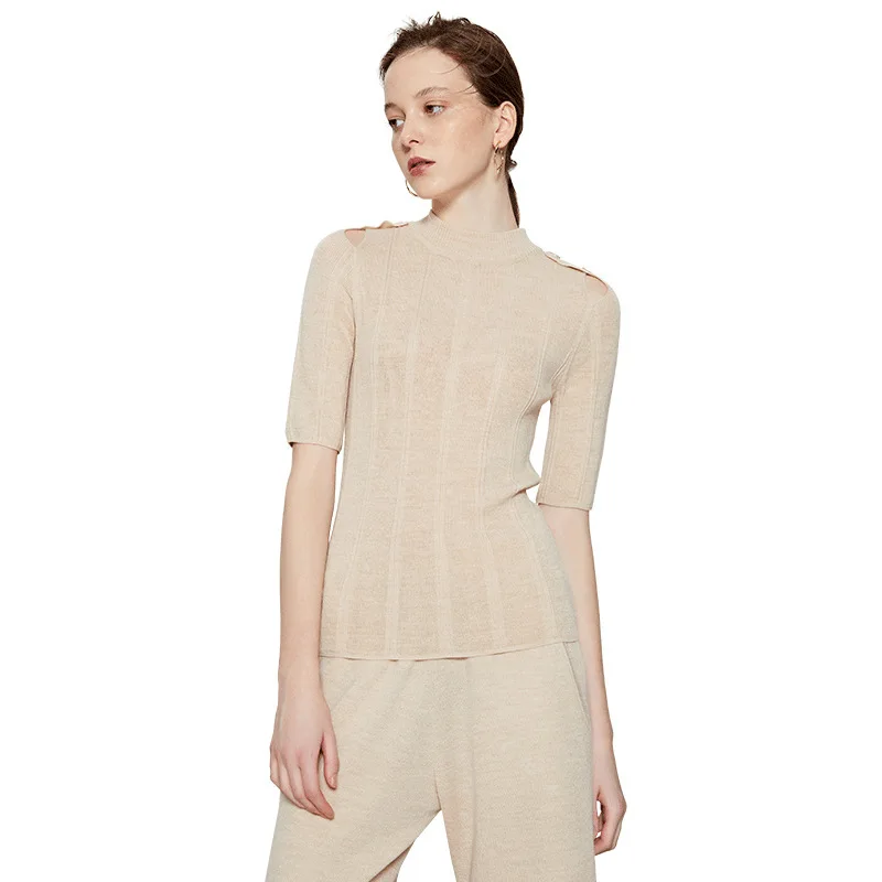 

2018 Autumn new arrival o-neck rendering knitting unlined upper sweater woman for autumn 8143