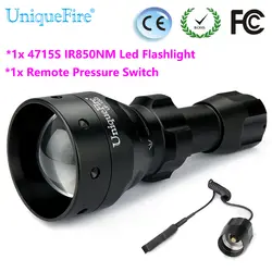 Uniquefire дистанционное управление ночное видение светодиодный фонарик UF-1503-4715S ИК 850nm 3 режима инфракрасный водонепрони